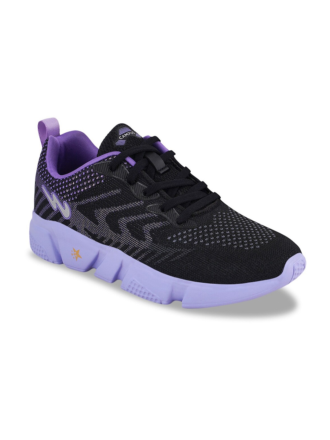 

Campus Women Mesh Lace-Up Running Shoes, Black