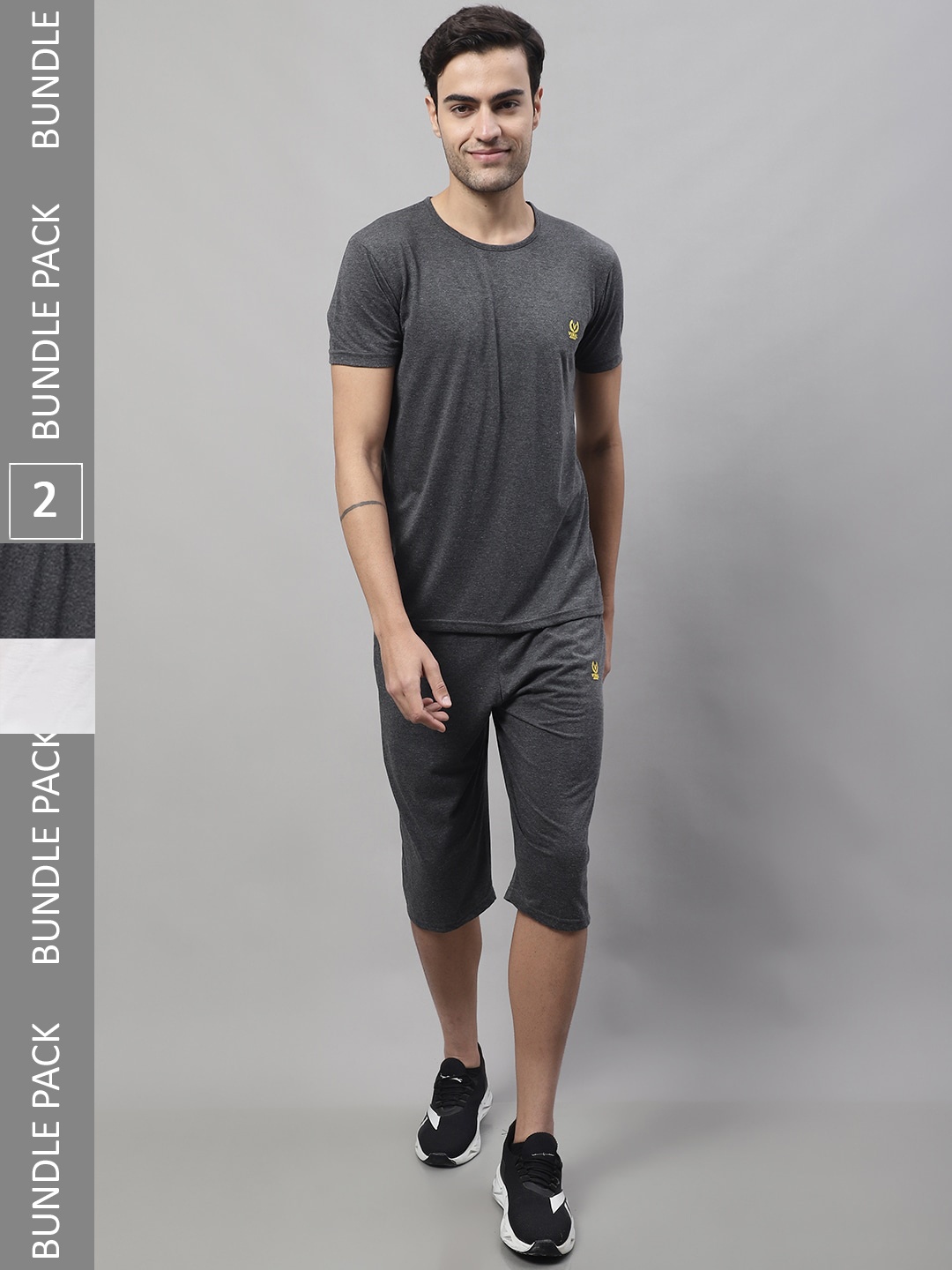 

VIMAL JONNEY Pack Of 2 Breathable Printed Tracksuit, Charcoal