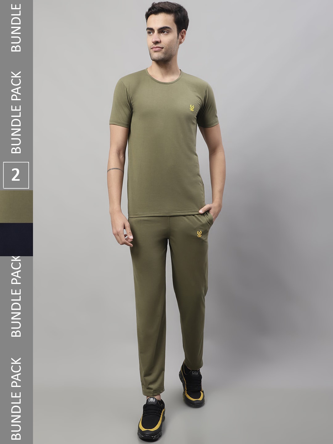 

VIMAL JONNEY Pack Of 2 Breathable Sports Tracksuit, Green