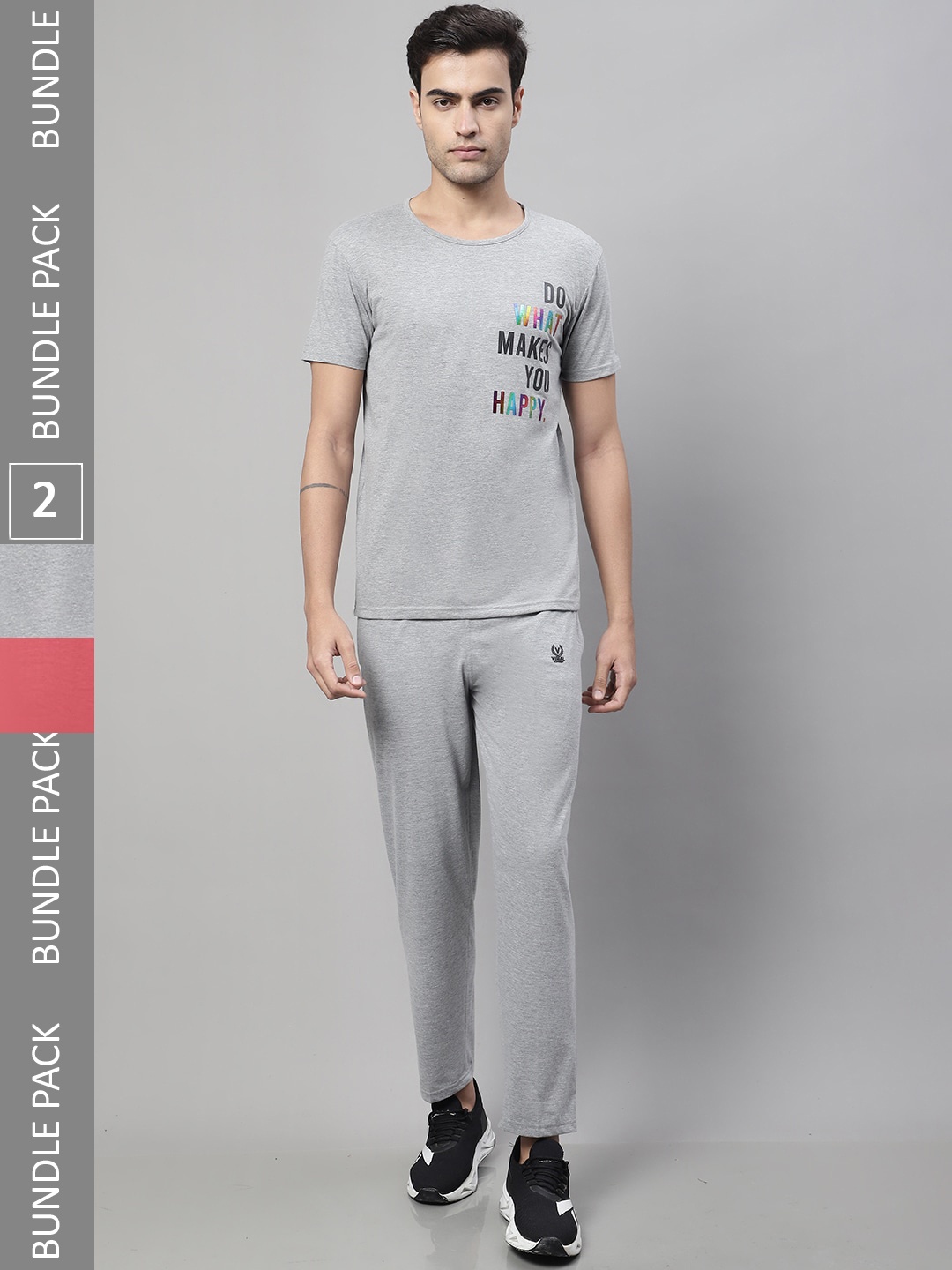 

MACK JONNEY Pack Of 2 Typograpgy Printed Tracksuits, Grey