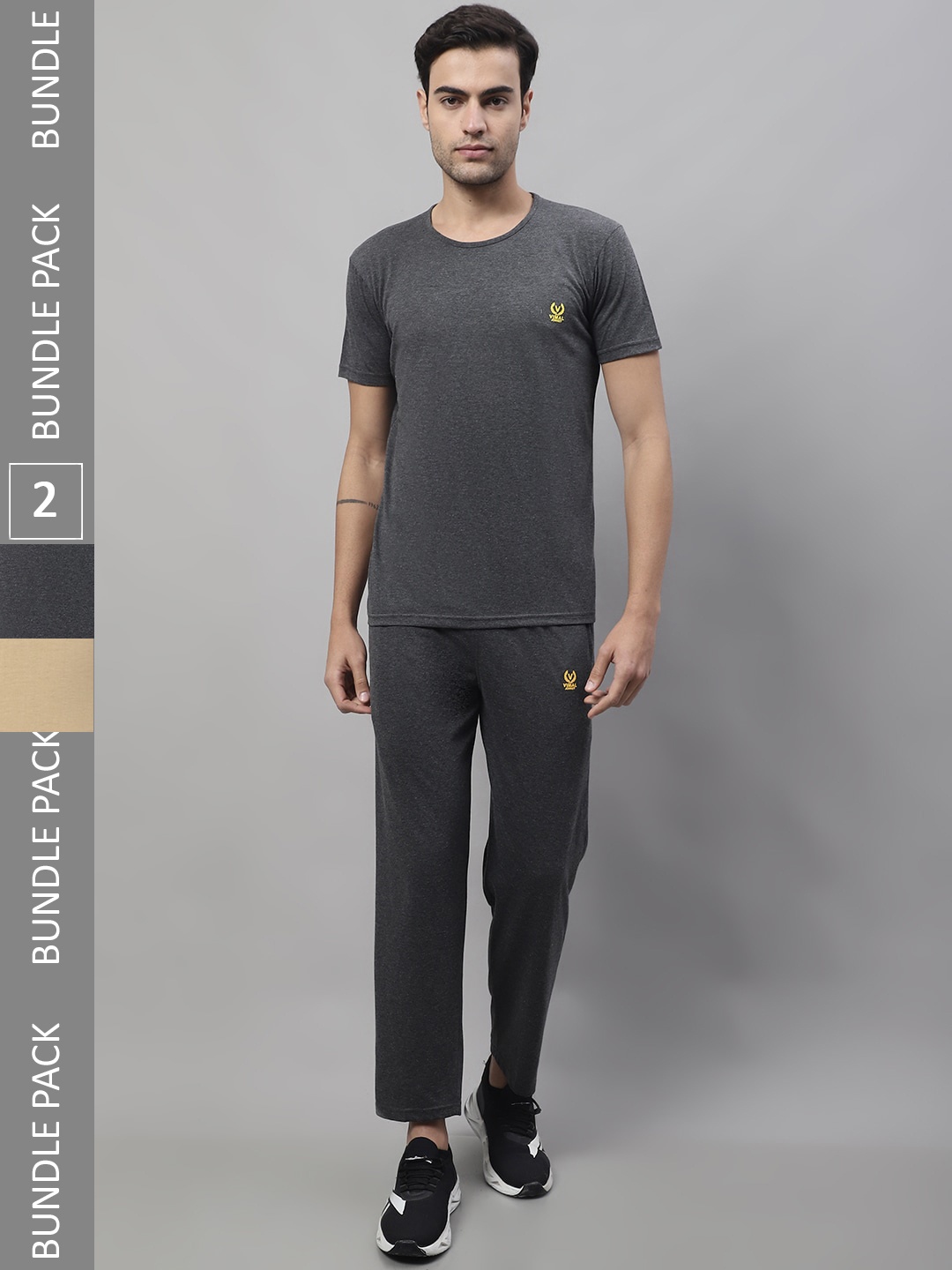 

MACK JONNEY Pack Of 2 Breathable Cotton Tracksuit, Grey