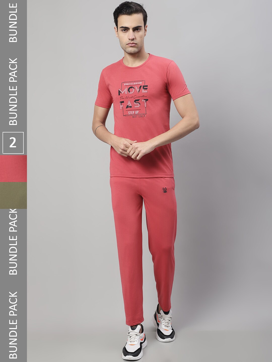 

MACK JONNEY Pack Of 2 Printed Sports Tracksuits, Olive
