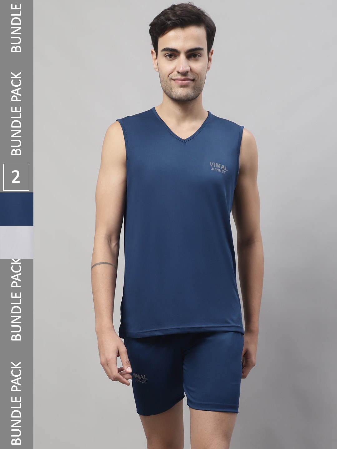 

VIMAL JONNEY Pack of 2 Dryfit Sports Tracksuits, Navy blue