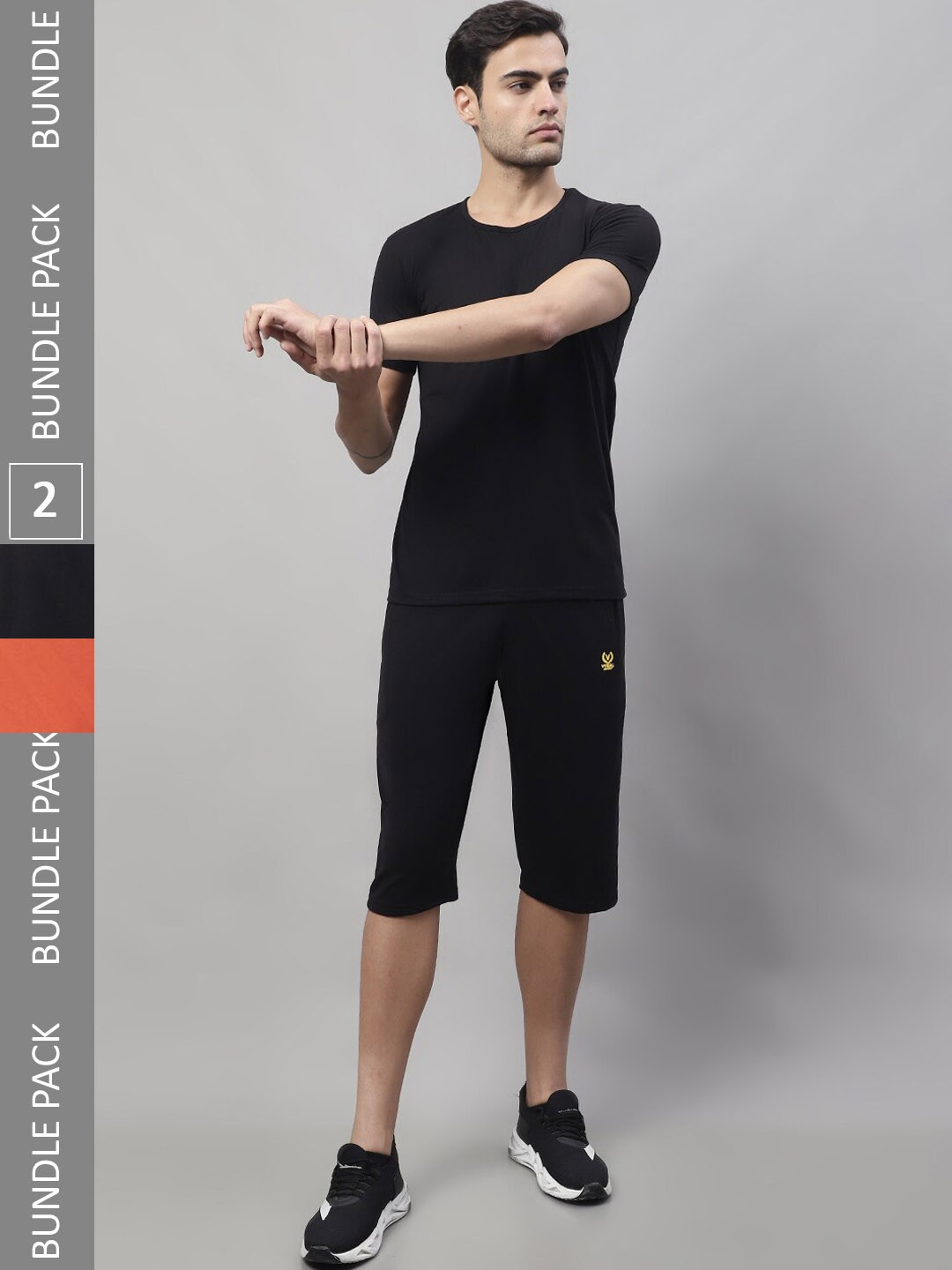 

MACK JONNEY Pack Of 2 Logo Printed Sports Tracksuits, Black