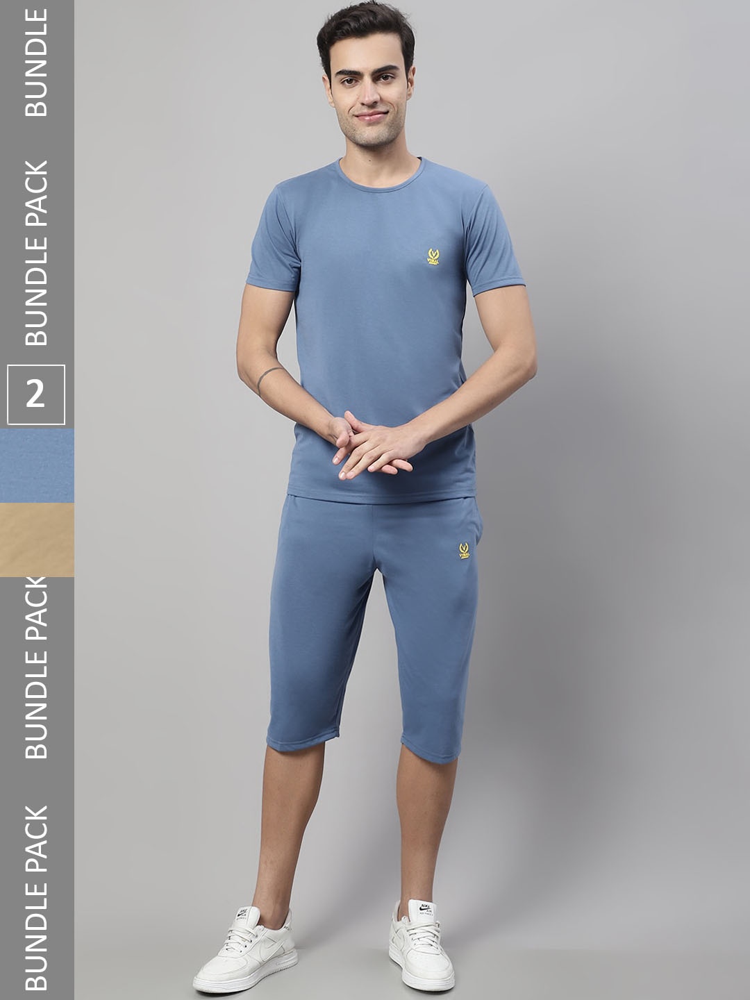 

VIMAL JONNEY Pack Of 2 Skin-Friendly Sports Tracksuits, Blue