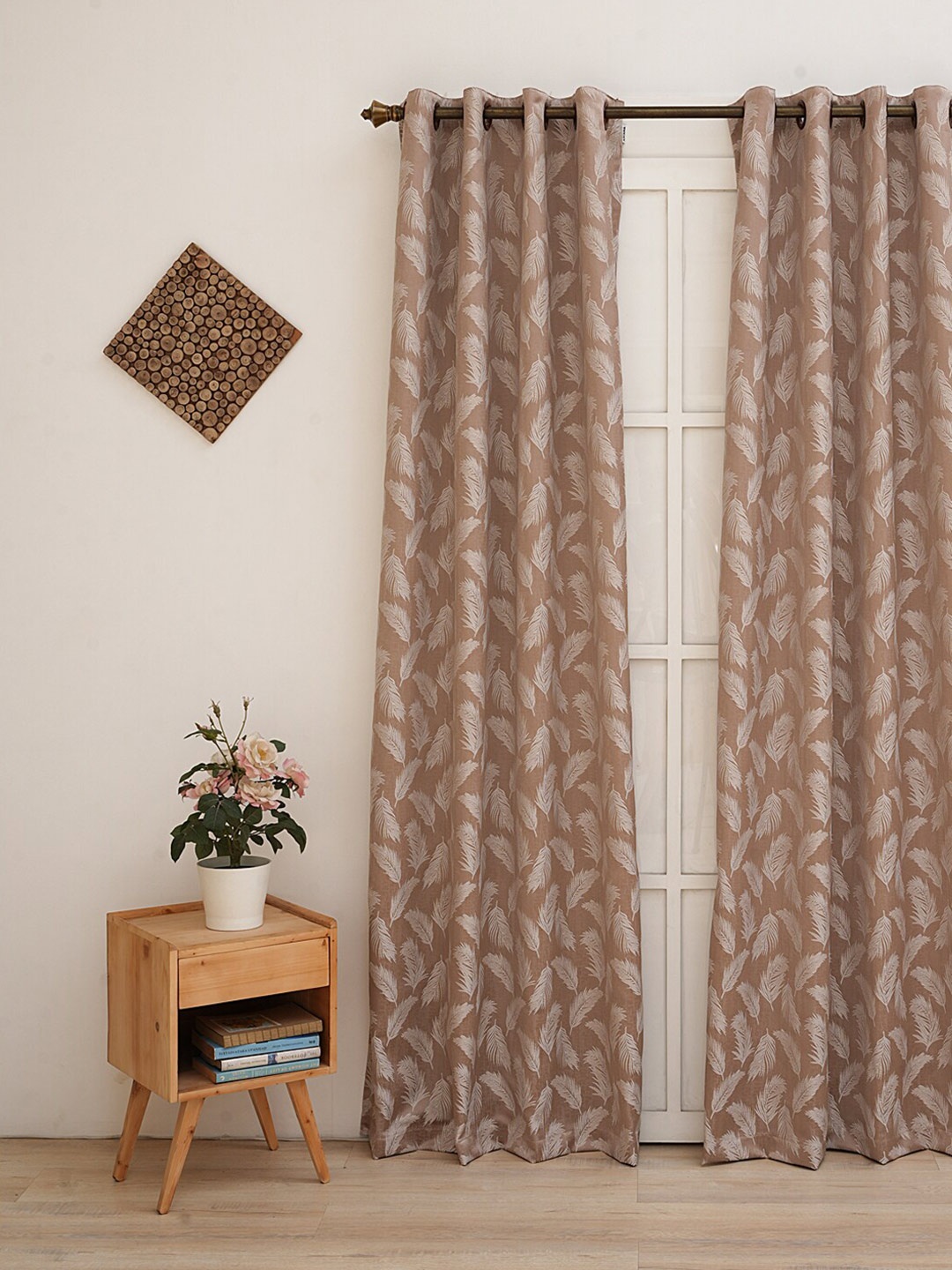 

Ariana Brown & White Ethnic Motifs Black Out Long Door Curtain