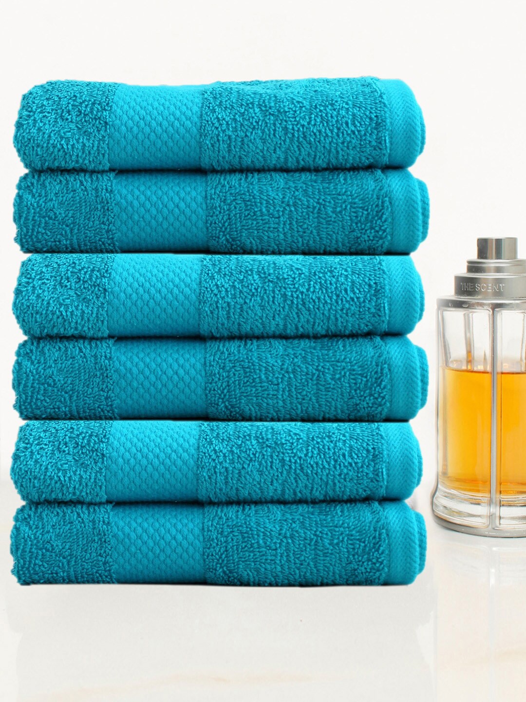 

AVI Living Turquoise Blue 6-Pieces 500 GSM Pure Cotton Hand Towel