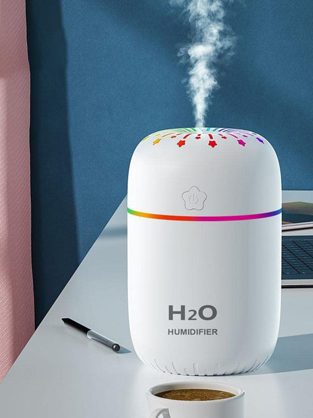 

CHOCOZONE Pink Humidifier Aroma Oil Diffuser with Colour Light 300ml, White