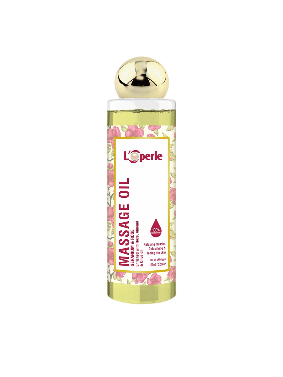 

LOPERLE Geranium & Rose For Toning & Brightening Body Massage Oil-100ml, Olive