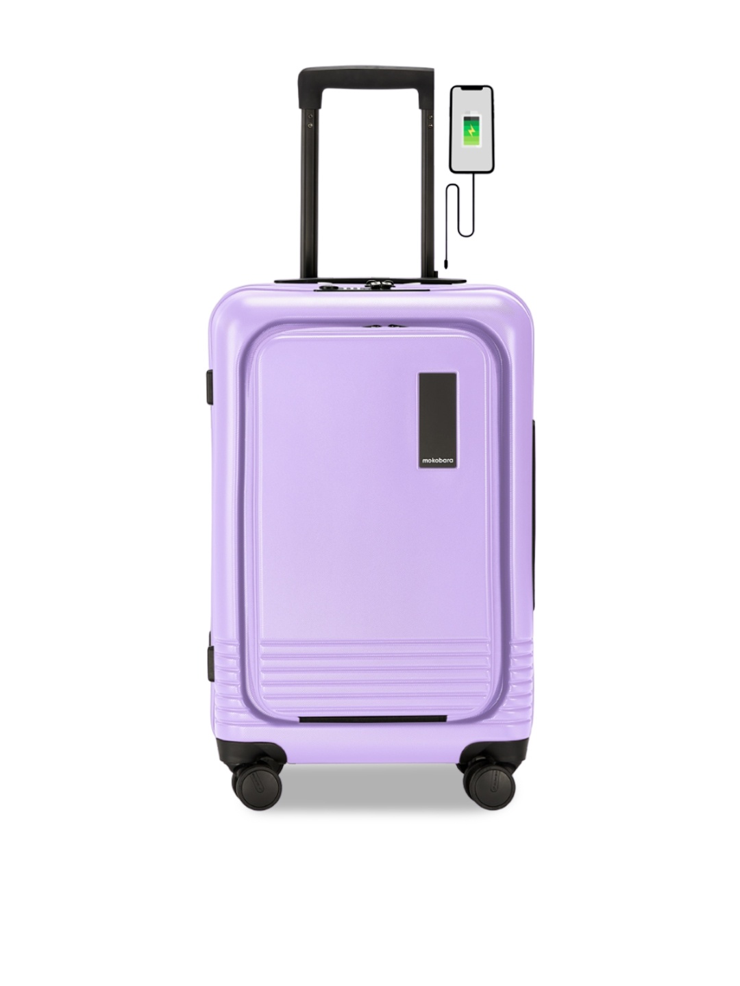 

MOKOBARA Textured Water Resistant Hard-Sided The Cabin Pro Trolley Suitcase, Purple