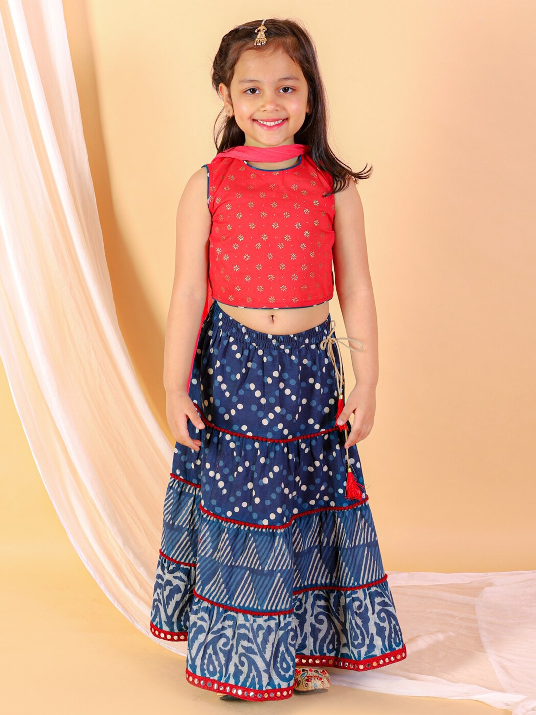 

BAESD Girls Ready to Wear Lehenga & Choli, Blue