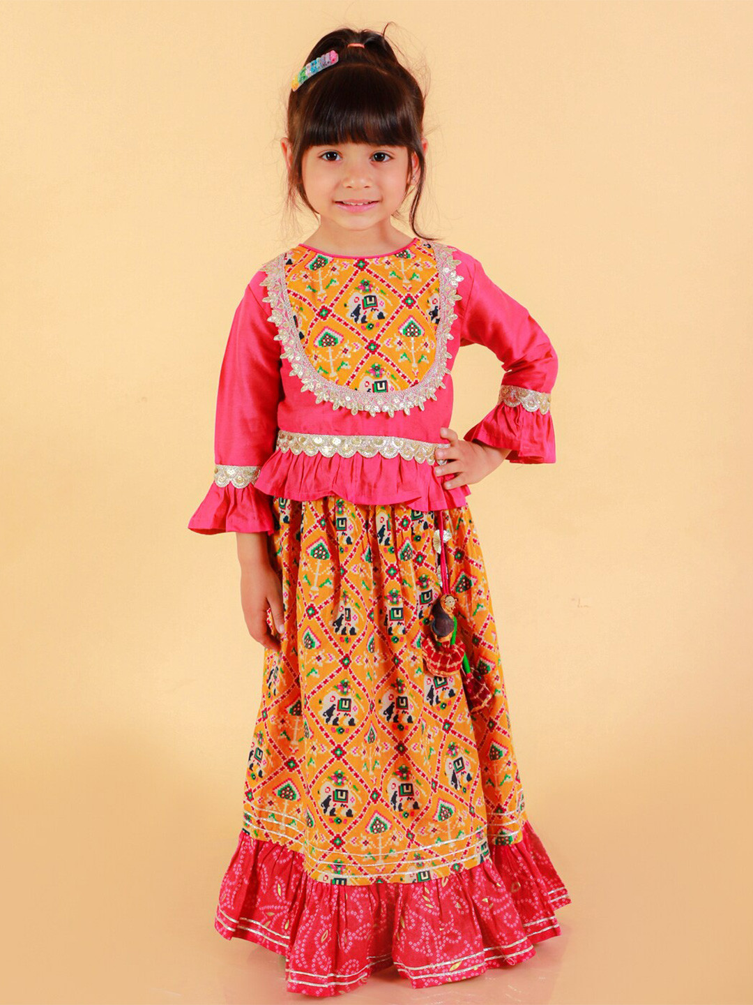 

BAESD Girls Ready to Wear Lehenga & Choli, Yellow