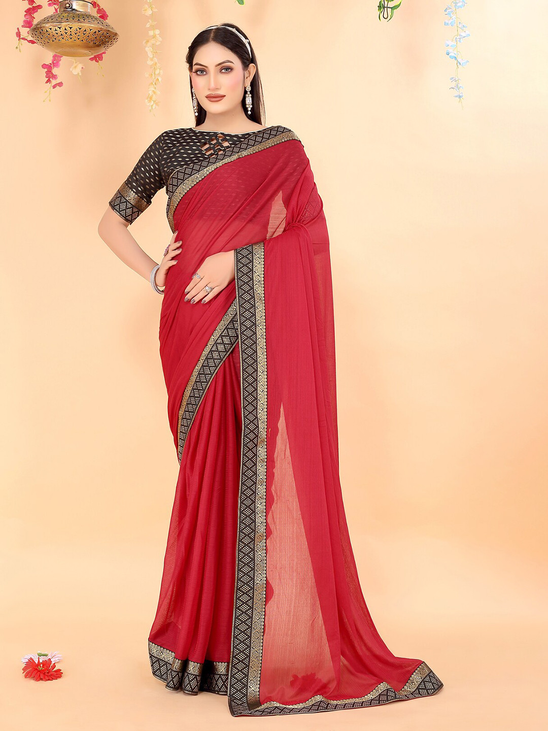 

KALINI Zari Art Silk Saree, Maroon