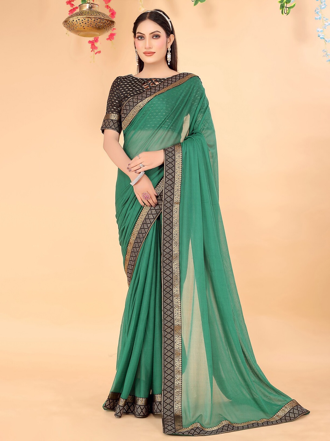 

Florence Woven Design Zari Art Silk Saree, Green