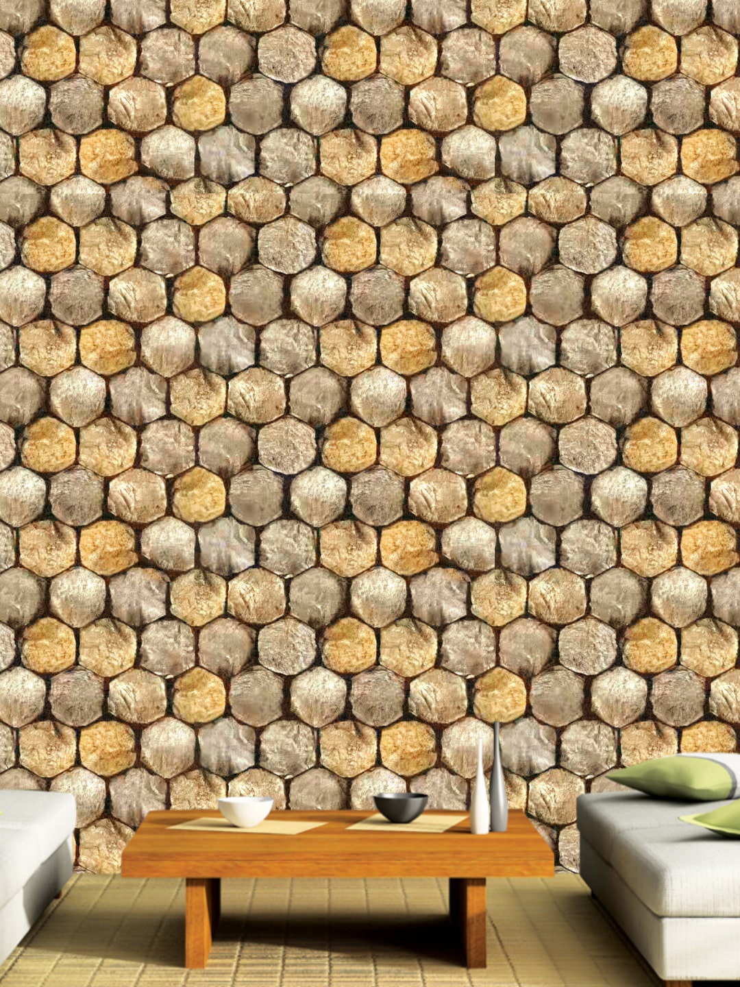 

Jaamso Royals Stone Vinyl Self Adhesive Wallpaper, Multi