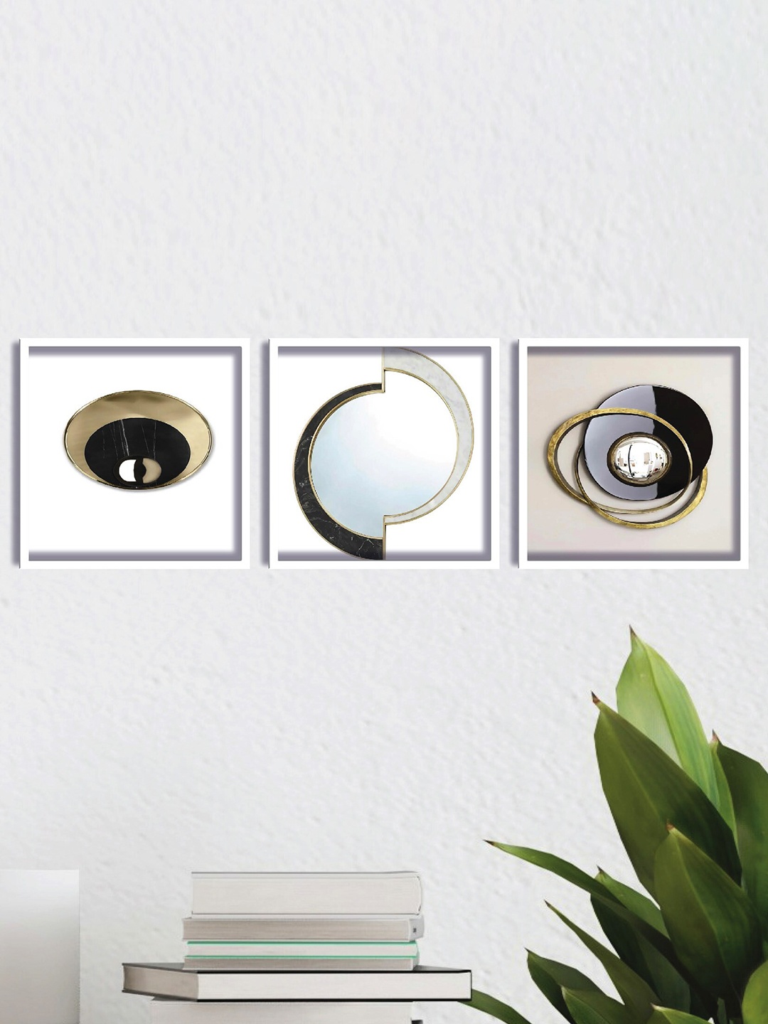 

SAF White & Black 3-Pieces Abstract Printed Framed Wall Art
