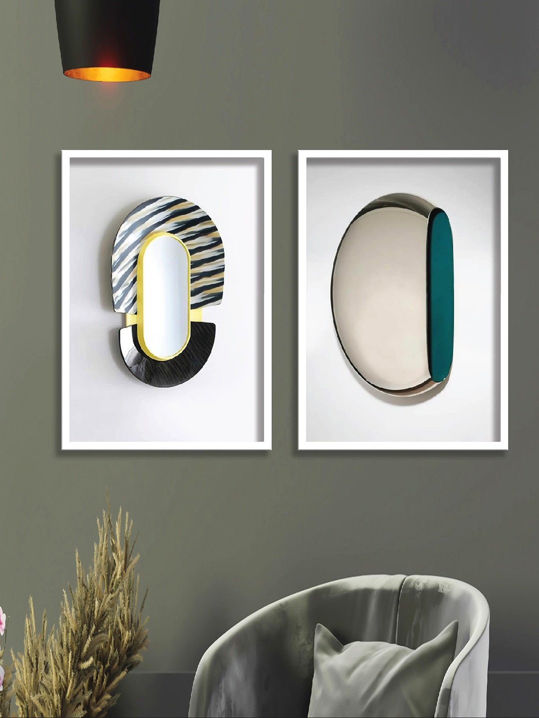 

SAF White 2 Pieces Painting Wall Art