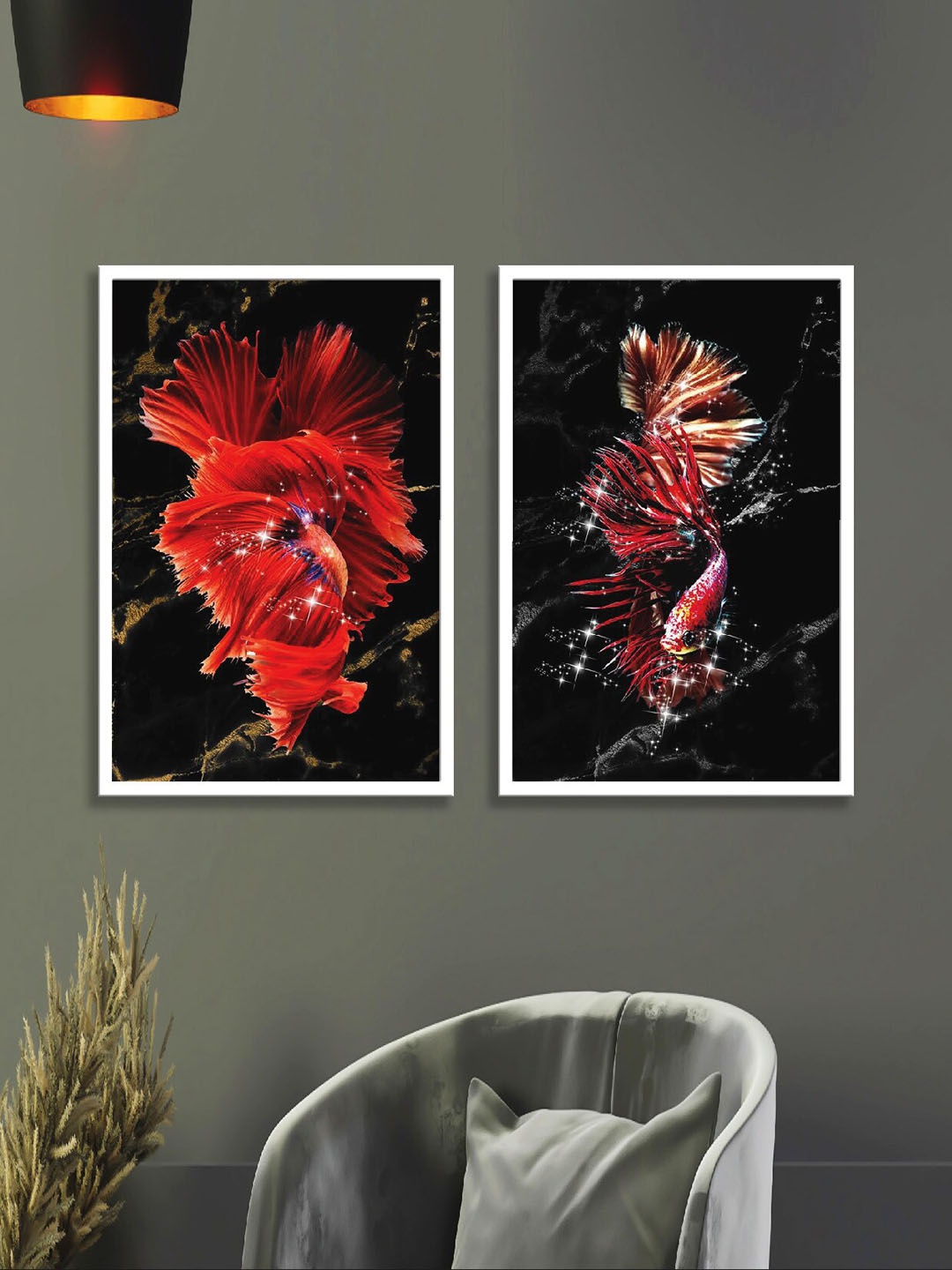 

SAF Black & Red 2 Pieces Painting Wall Art