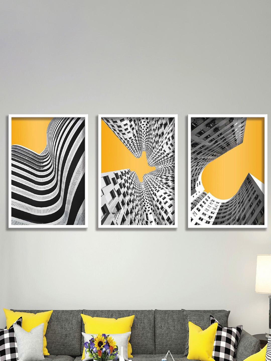 

SAF Black & White 3 Pieces Painting Wall Arts