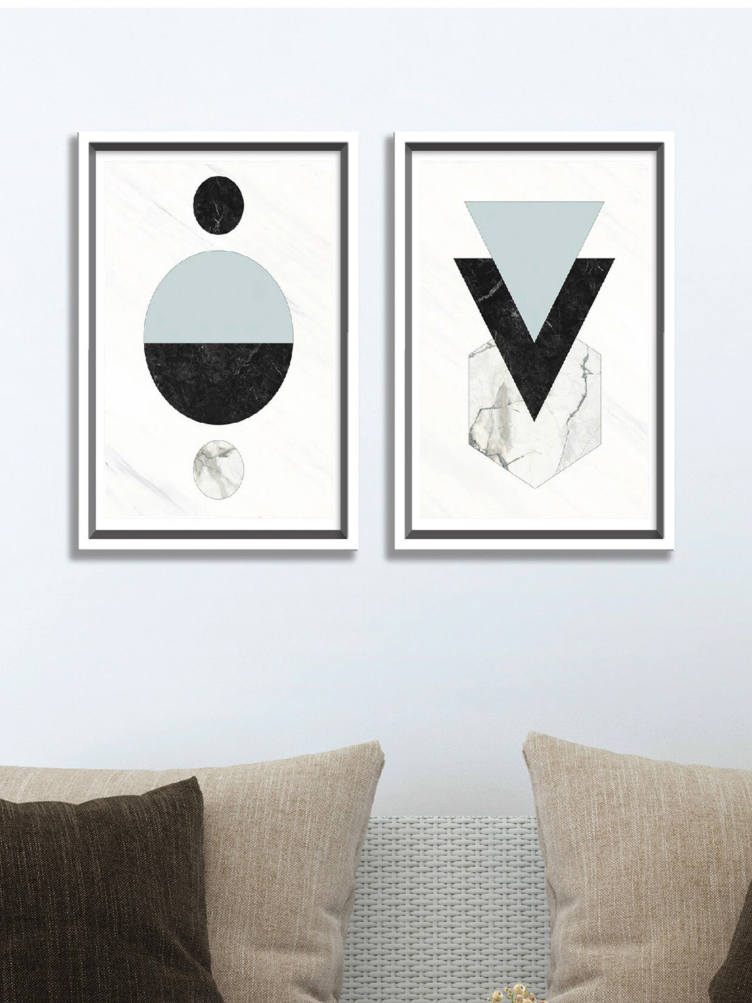 

SAF White 2 Pieces Modern Painting Wall Arts