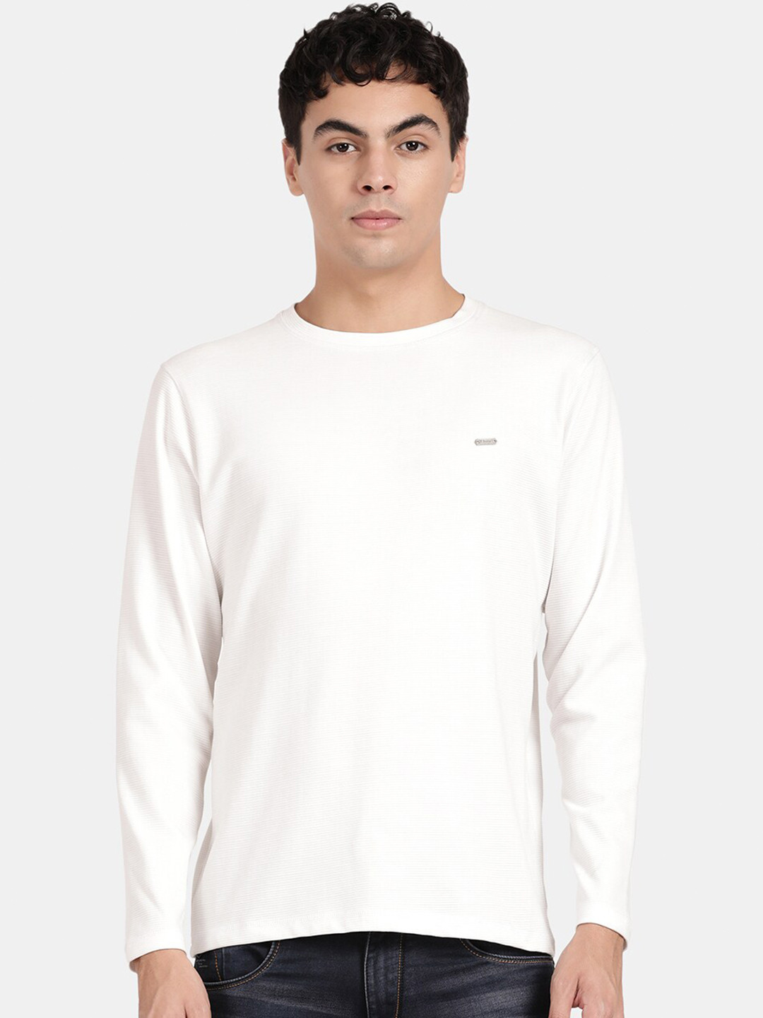 

t-base Round Neck Long Sleeves T-shirt, Off white
