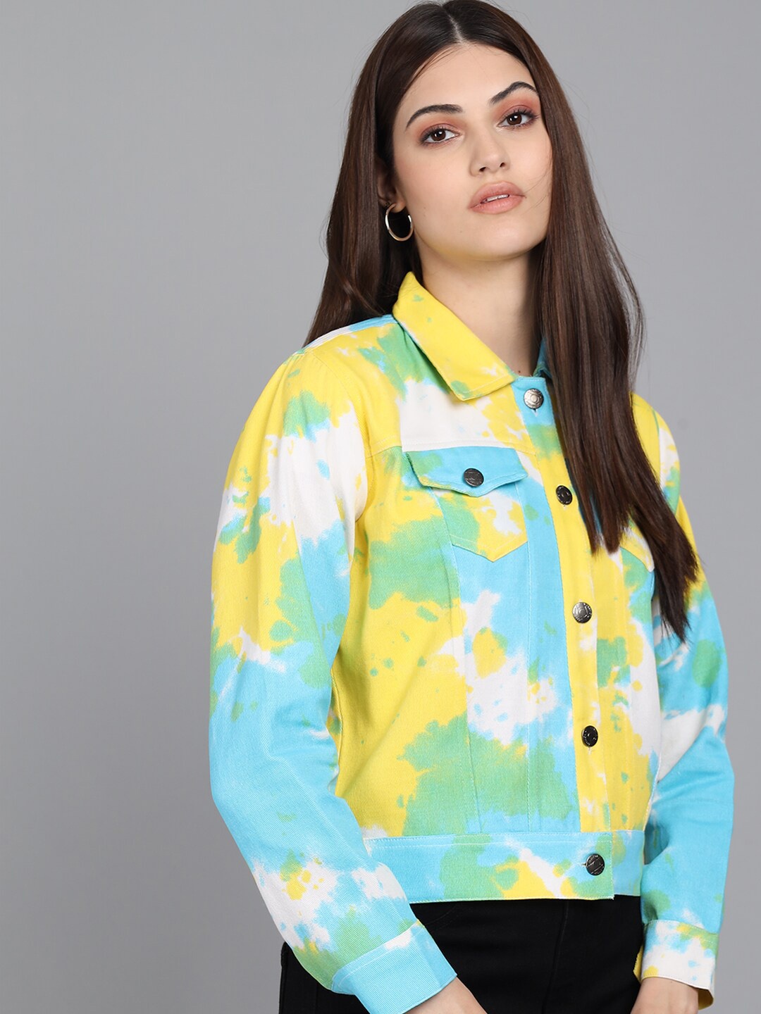 

BAESD Tie & Dye Cotton Denim Jacket, Yellow