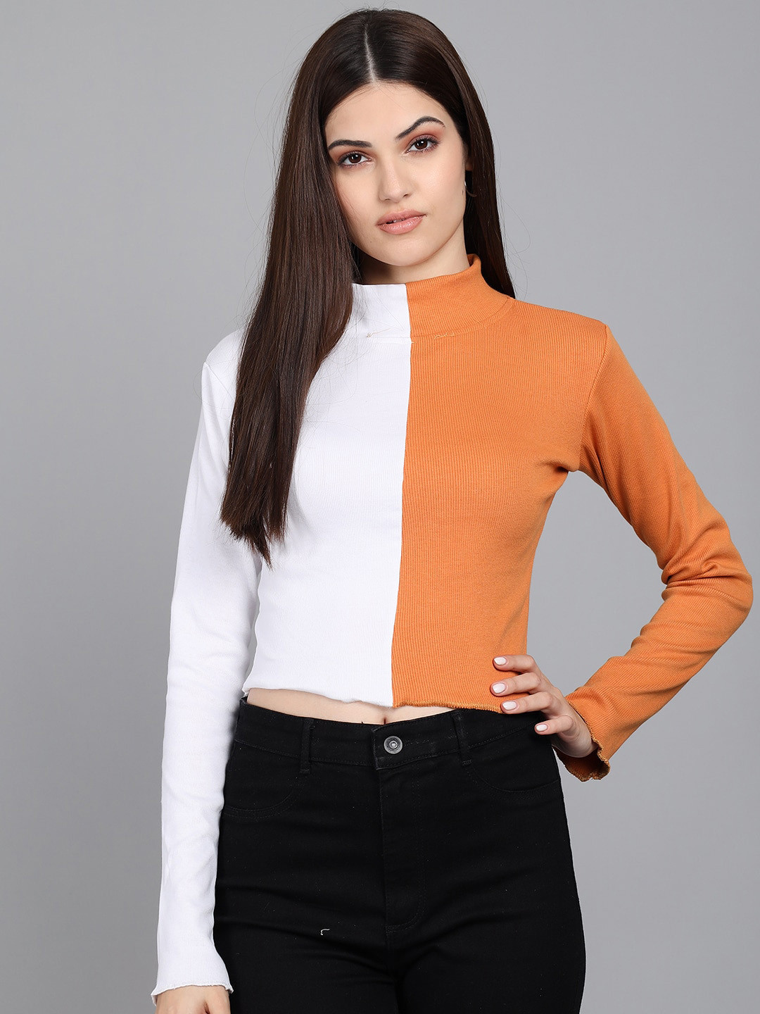 

BAESD Colourblocked Crop Top, White
