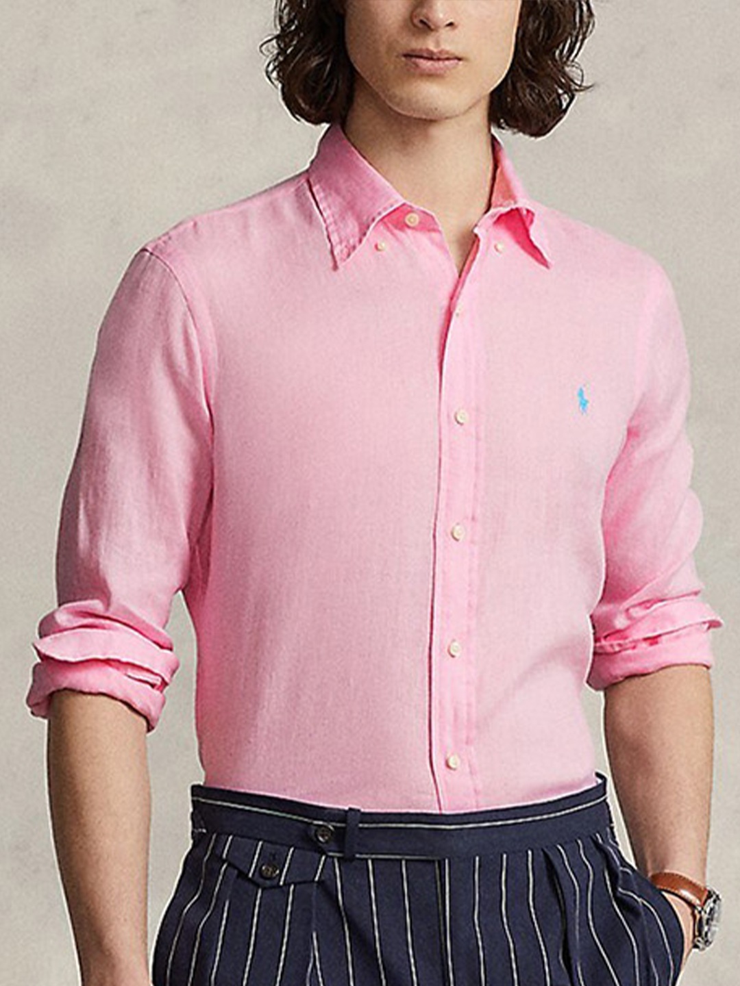 

Polo Ralph Lauren Custom Fit Linen Formal Shirt, Pink