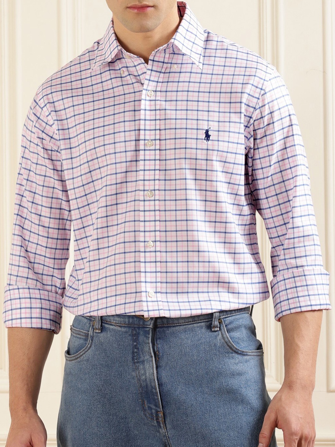 

Polo Ralph Lauren Checked Cotton Slim-Fit Shirt, Pink