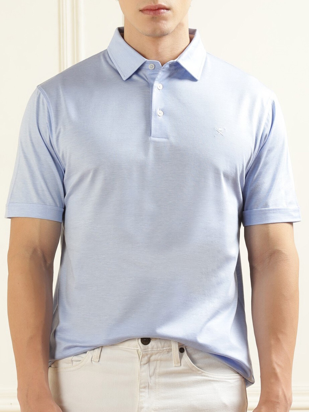 

HACKETT LONDON Polo Collar Cotton T-shirt, Blue