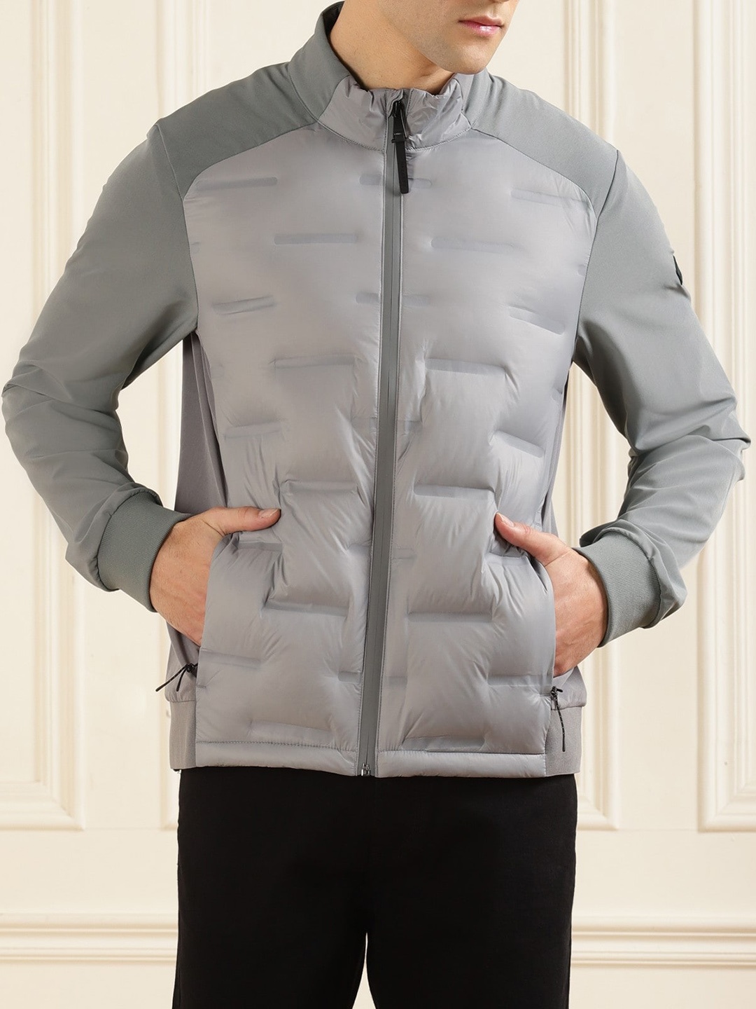 

HACKETT LONDON Mock Collar Bomber Jacket, Grey