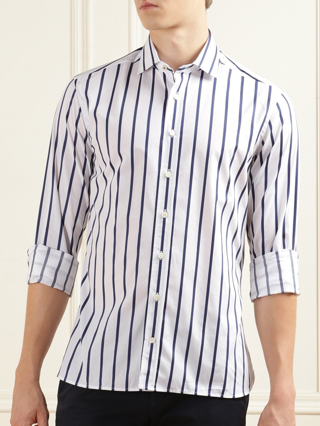 

HACKETT LONDON Striped Cotton Casual Shirt, White