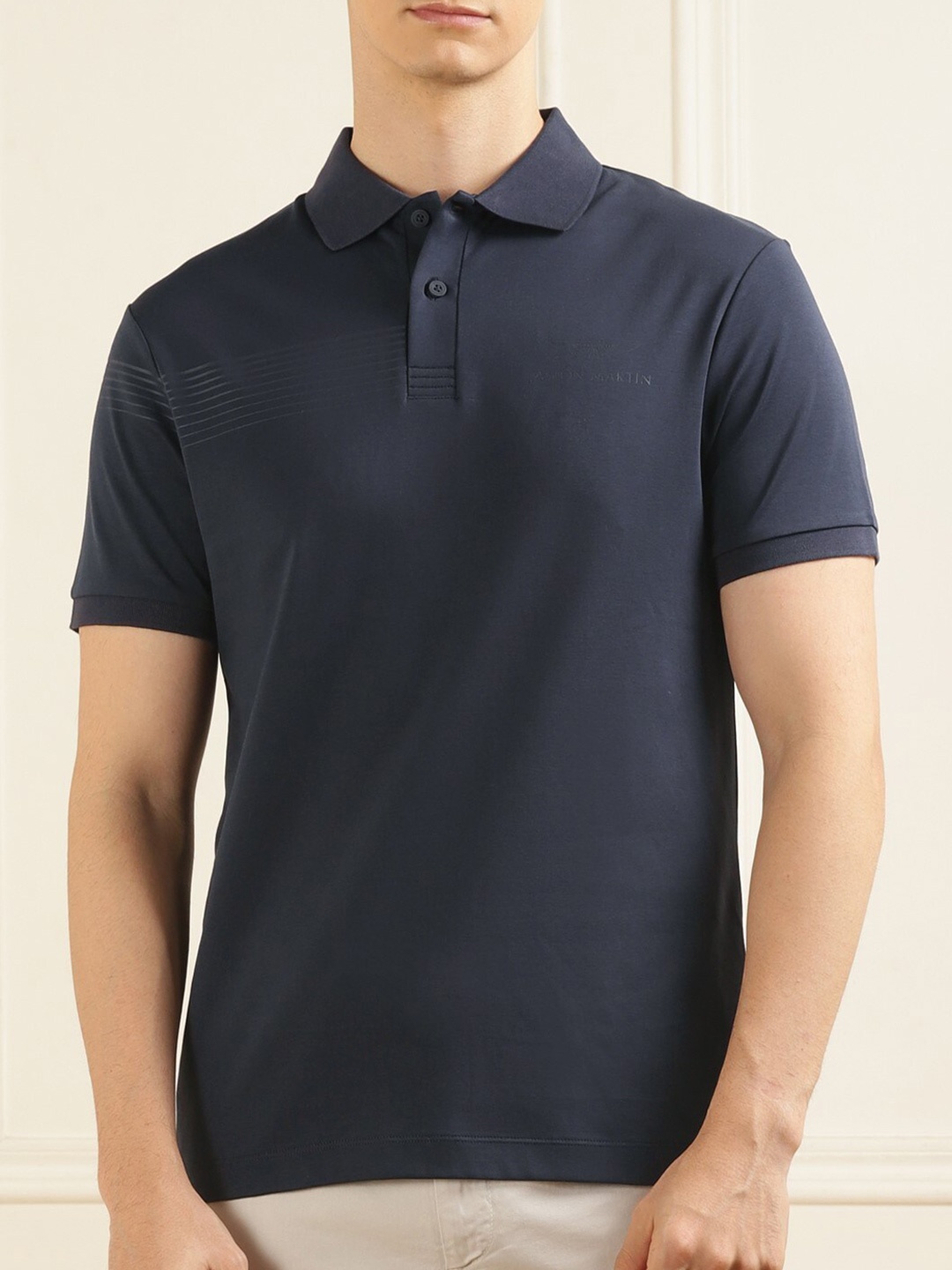 

HACKETT LONDON Polo Collar Cotton T-Shirt, Navy blue