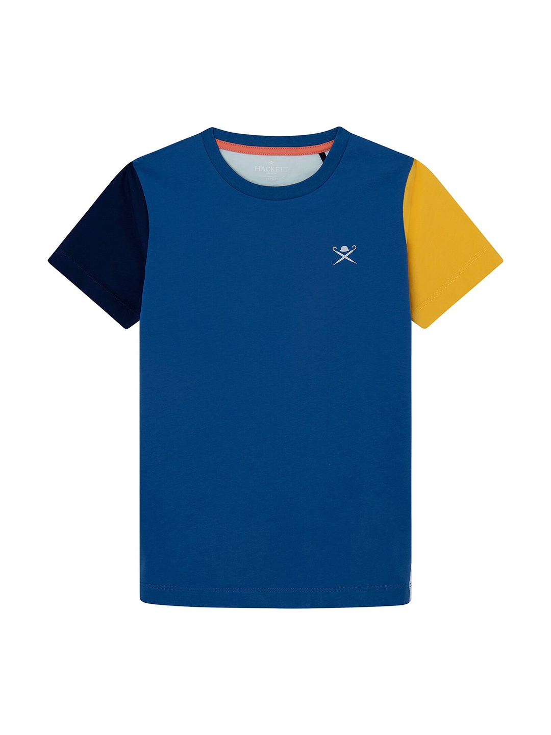 

HACKETT LONDON Boys Colourblocked Slim Fit Cotton T-Shirt, Blue