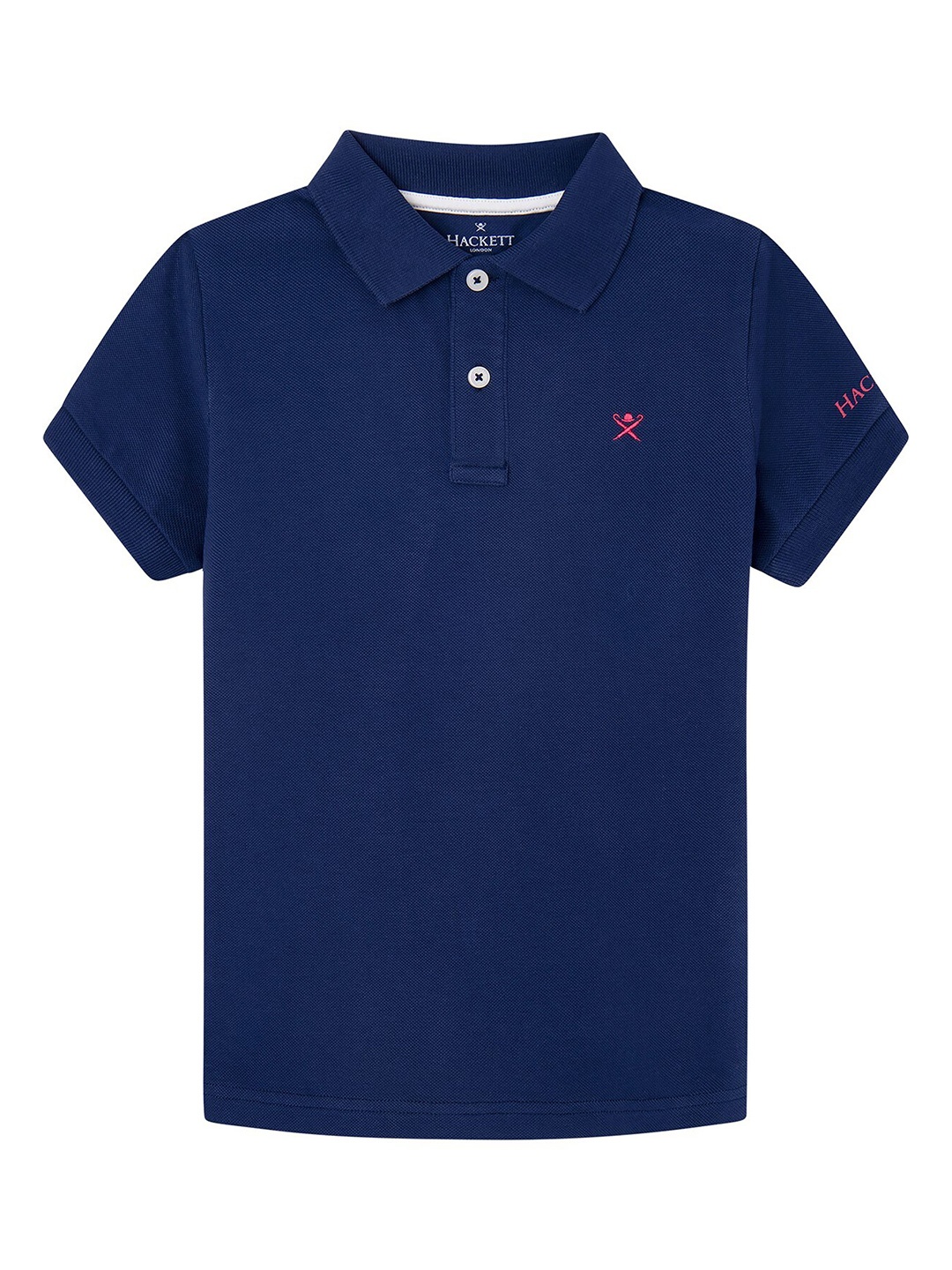 

HACKETT LONDON Boys Graphic Printed Polo Collar Slim Fit Cotton T-Shirt, Navy blue