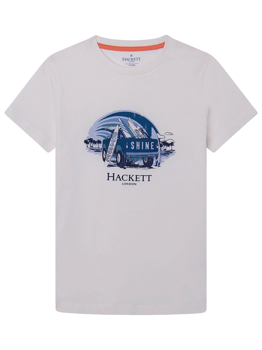 

HACKETT LONDON Boys Graphic Printed Slim Fit Cotton T-Shirt, White