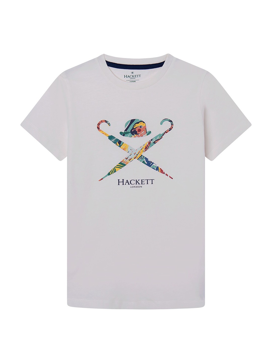 

HACKETT LONDON Boys Graphic Printed Slim Fit Cotton T-Shirt, White