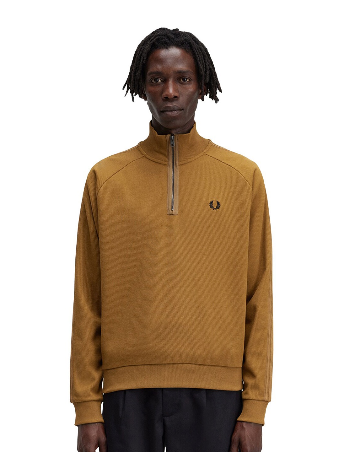 

Fred Perry Mock Collar Cotton Pullover, Brown