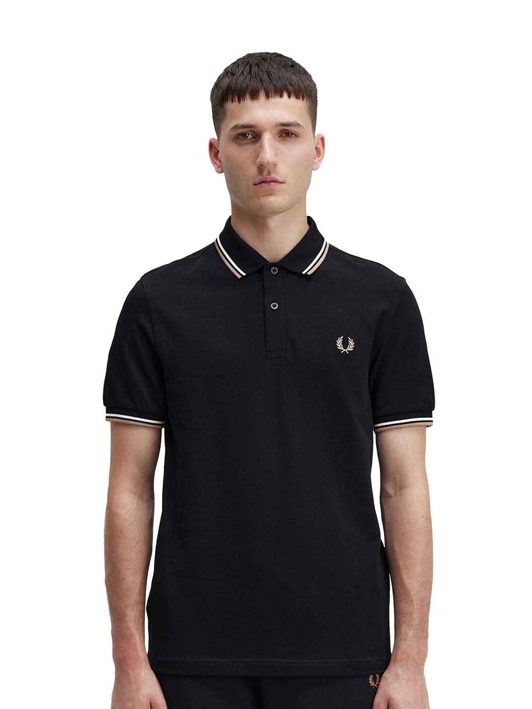 

Fred Perry Polo Collar Cotton T-Shirt, Black