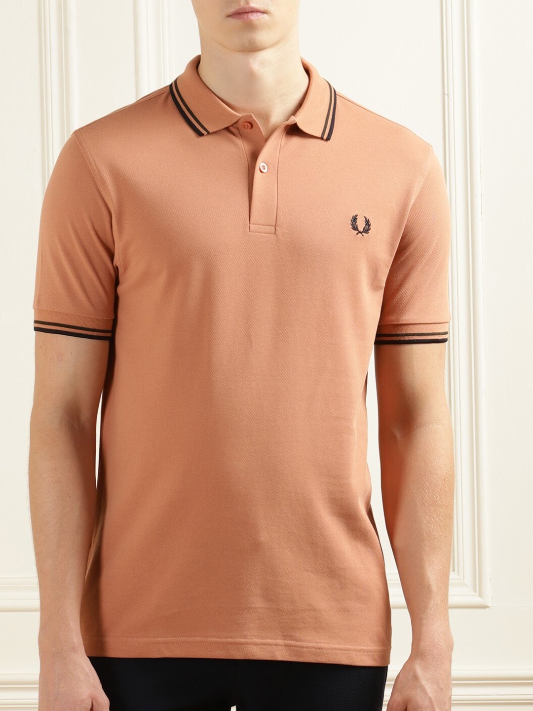 

Fred Perry Polo Collar Cotton T-shirt, Rust