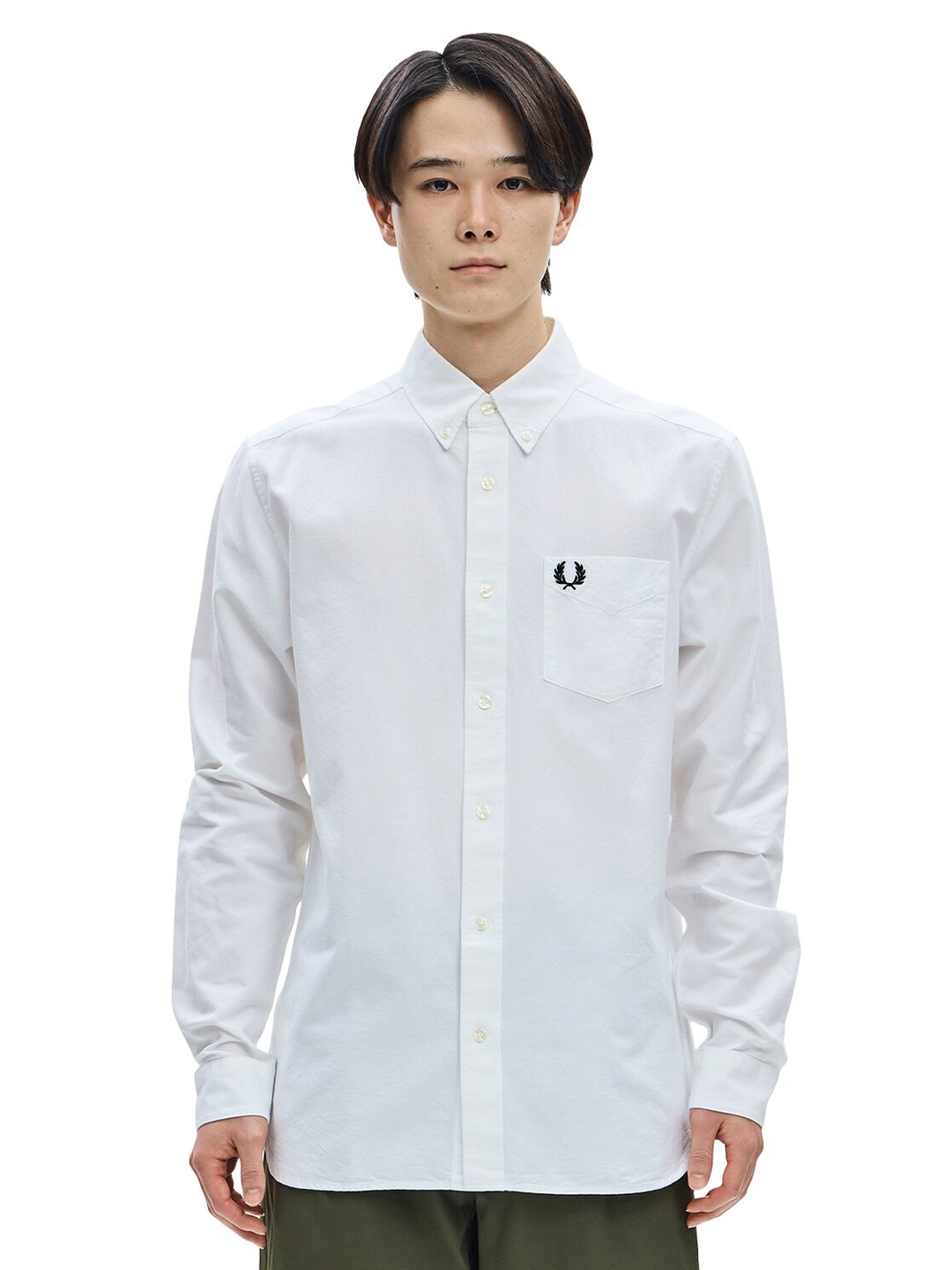 

Fred Perry Button Down Collar Cotton Casual Shirt, White