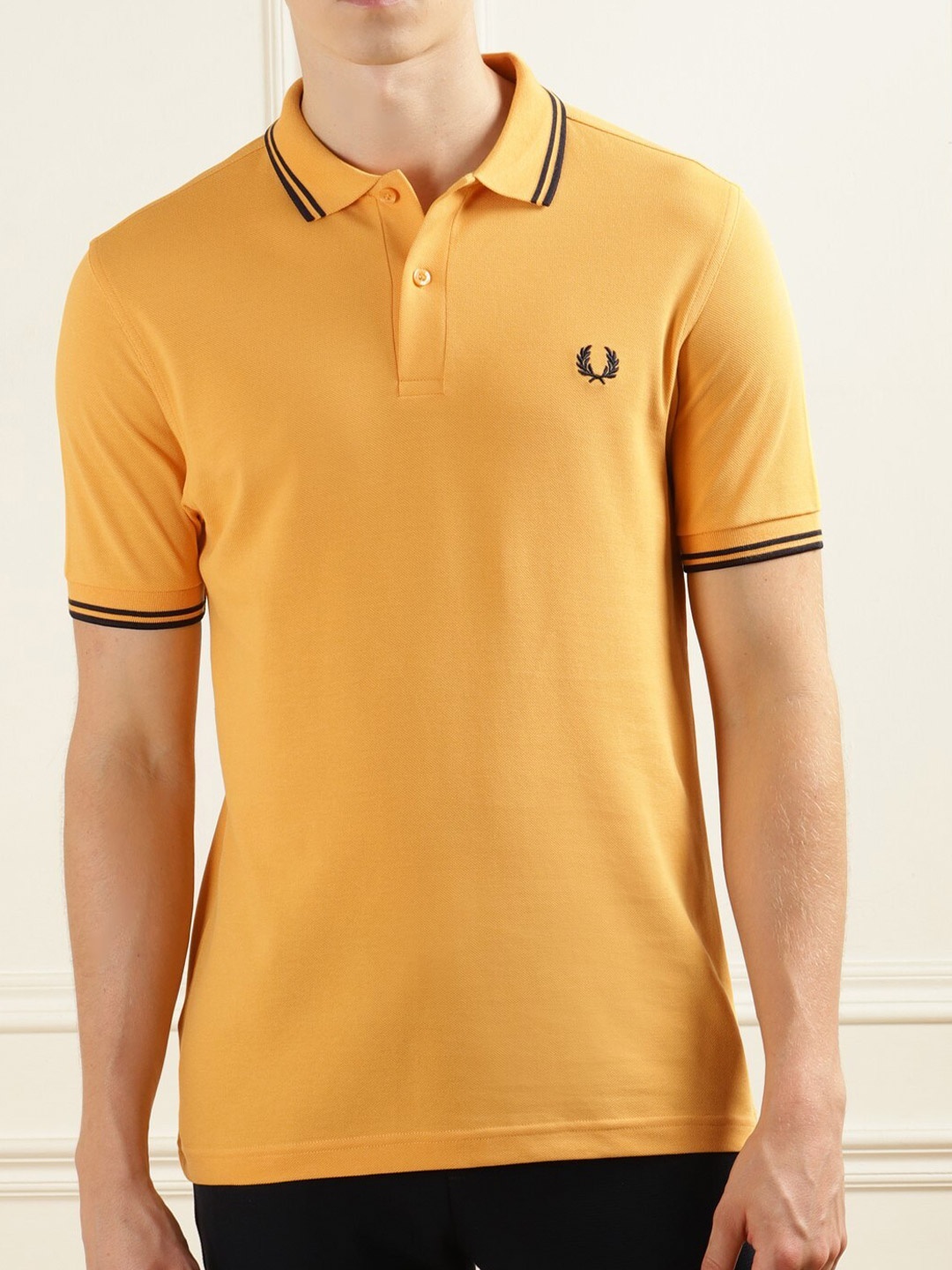 

Fred Perry Polo Collar Cotton T-Shirt, Yellow