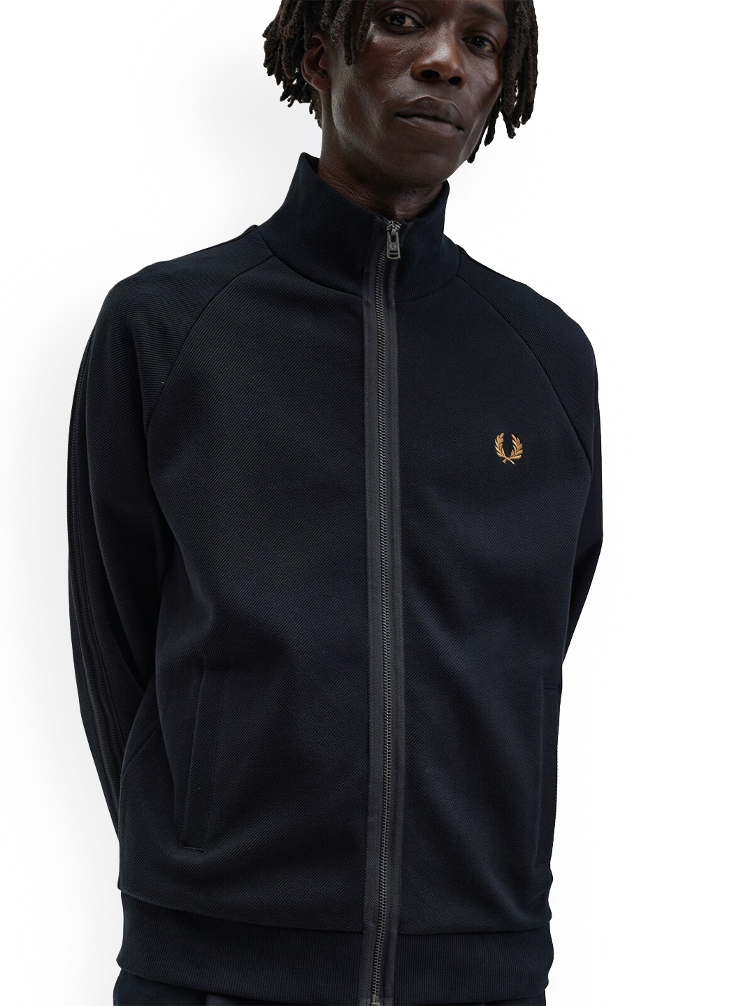 

Fred Perry Mock Collar Cotton Bomber Jacket, Black