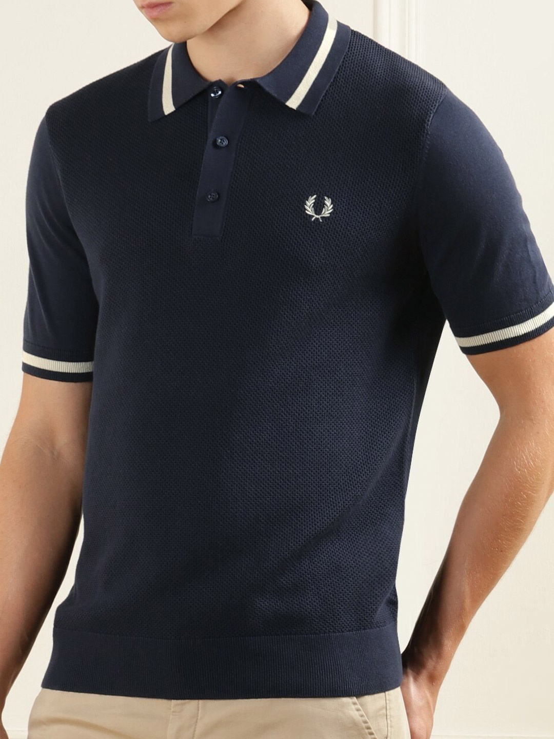 

Fred Perry Polo Collar Cotton T-Shirt, Navy blue