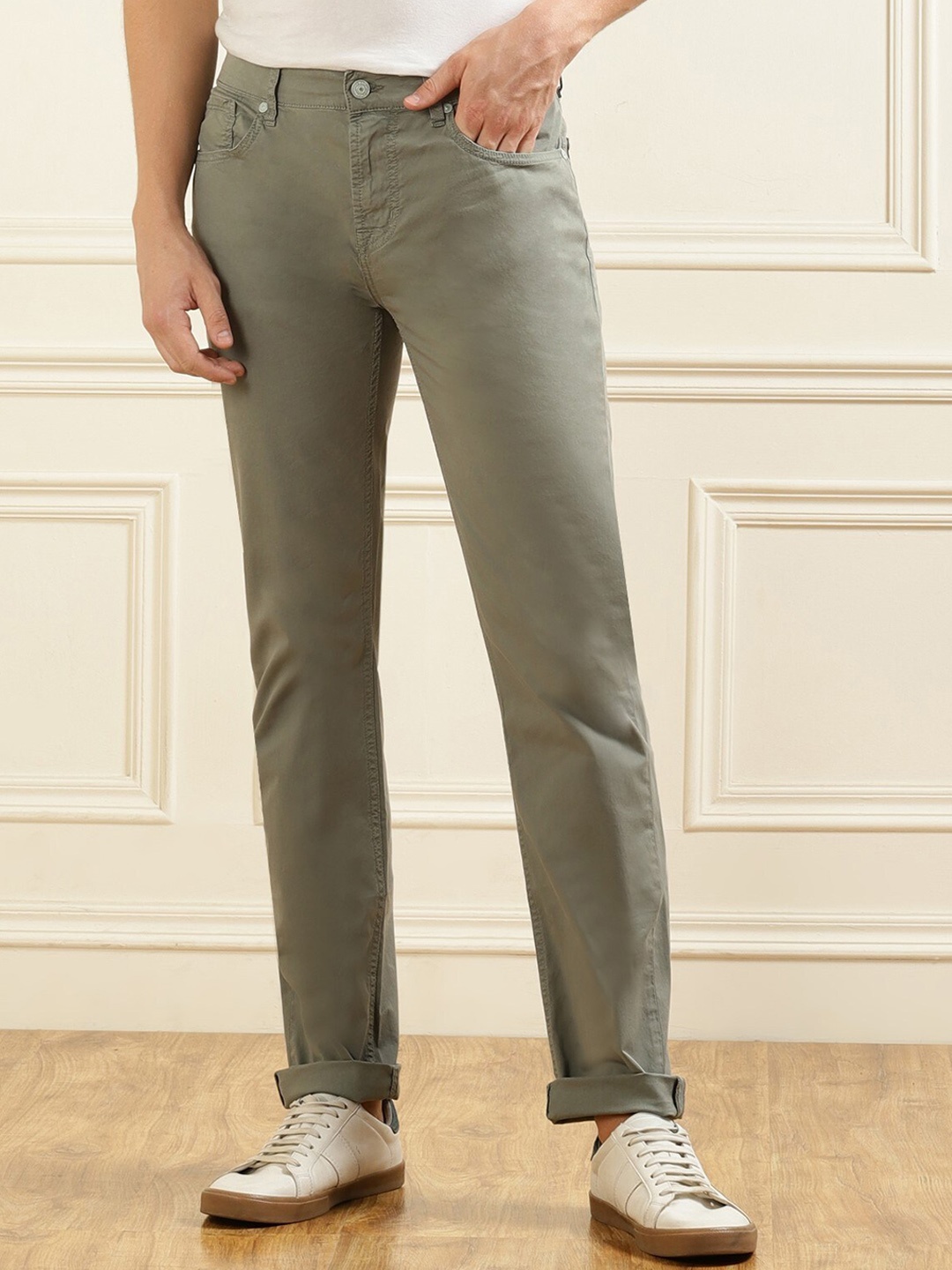 

7 For All Mankind Men Slim Fit Clean Look Cotton Jeans, Olive