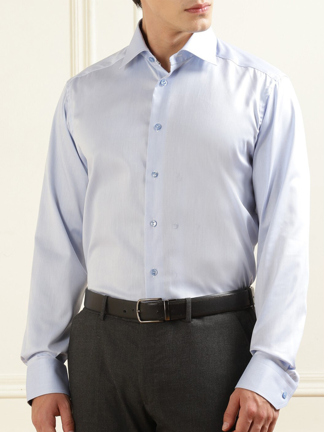 

Eton Spread Collar Cotton Formal Shirt, Blue