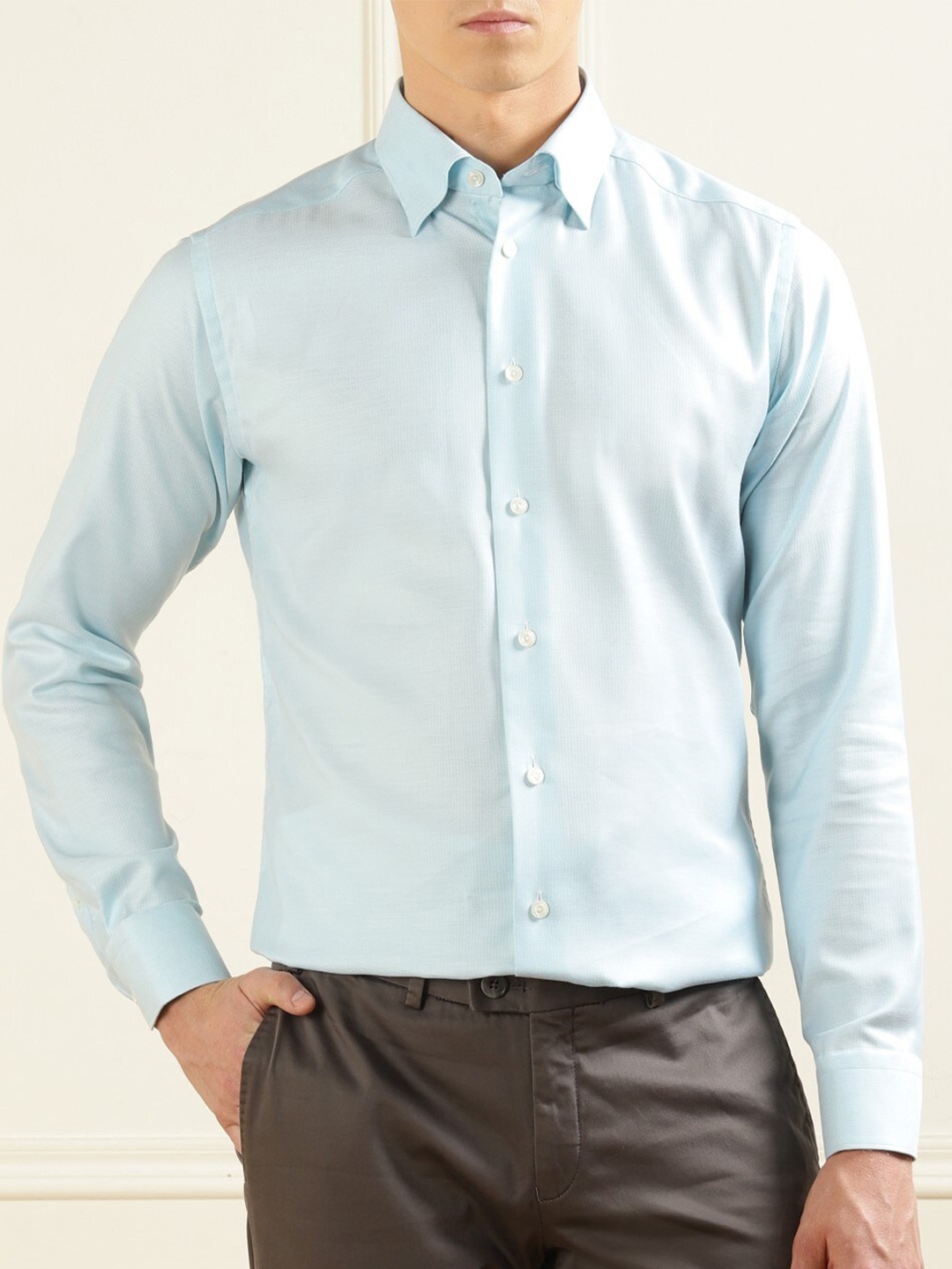 

Eton Spread Collar Cotton Formal Shirt, Green