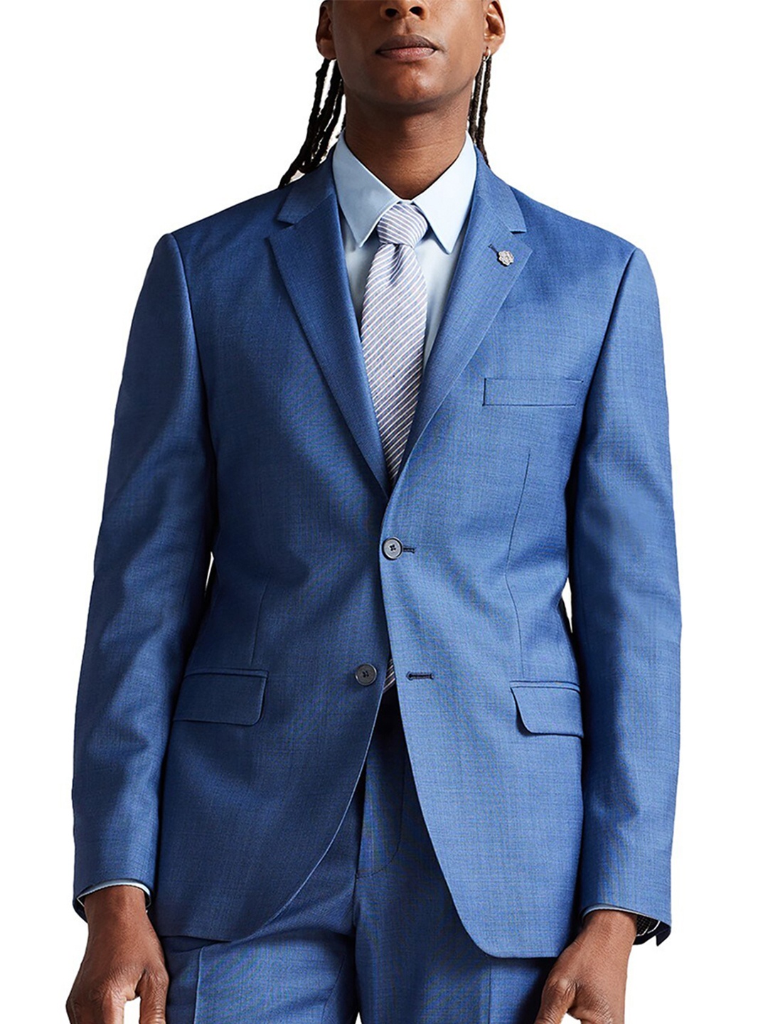 

Ted Baker Spread Collar Cotton Slim Fit Formal Shirt, Blue
