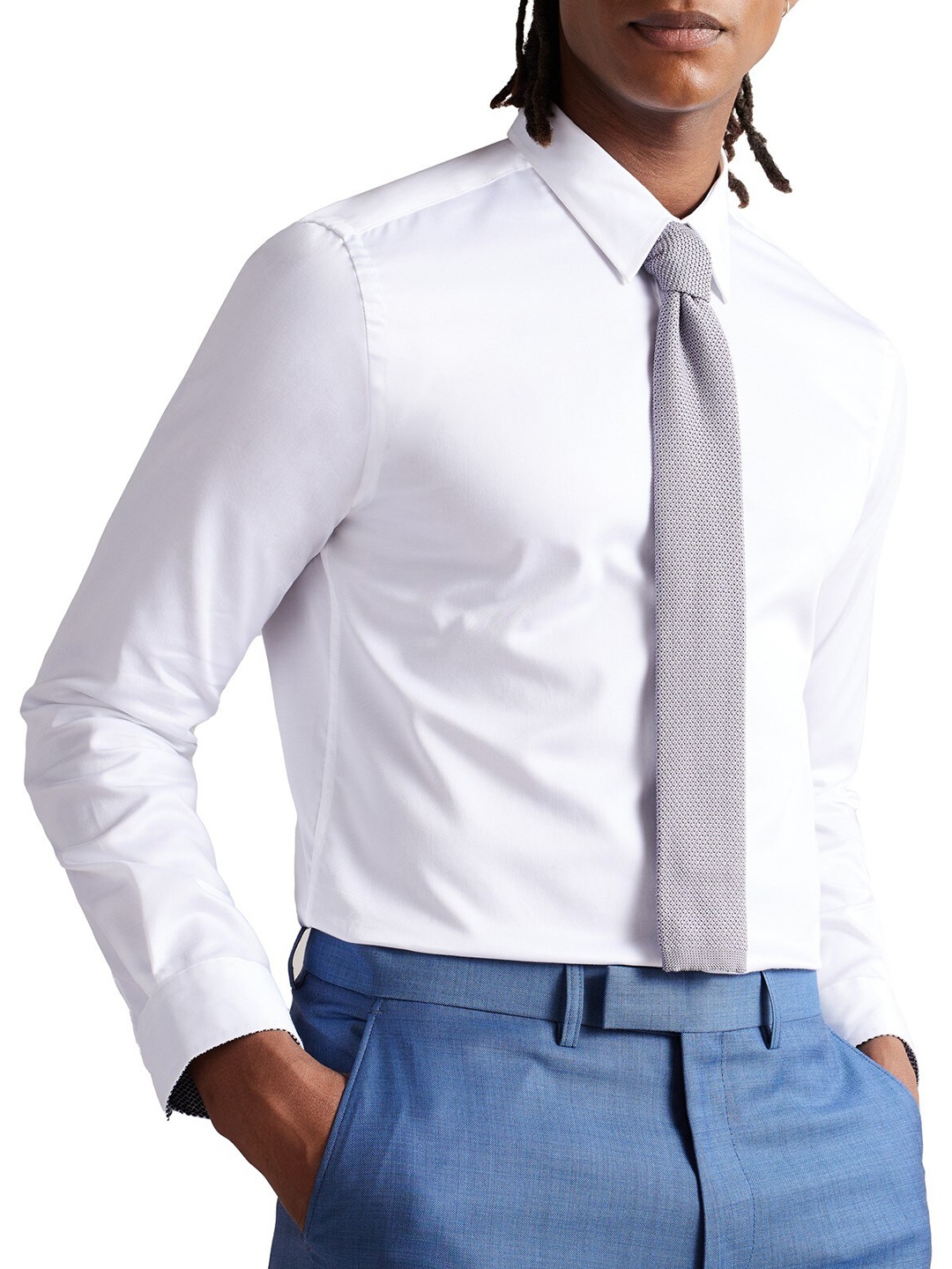 

Ted Baker Spread Collar Cotton Slim Fit Formal Shirt, White