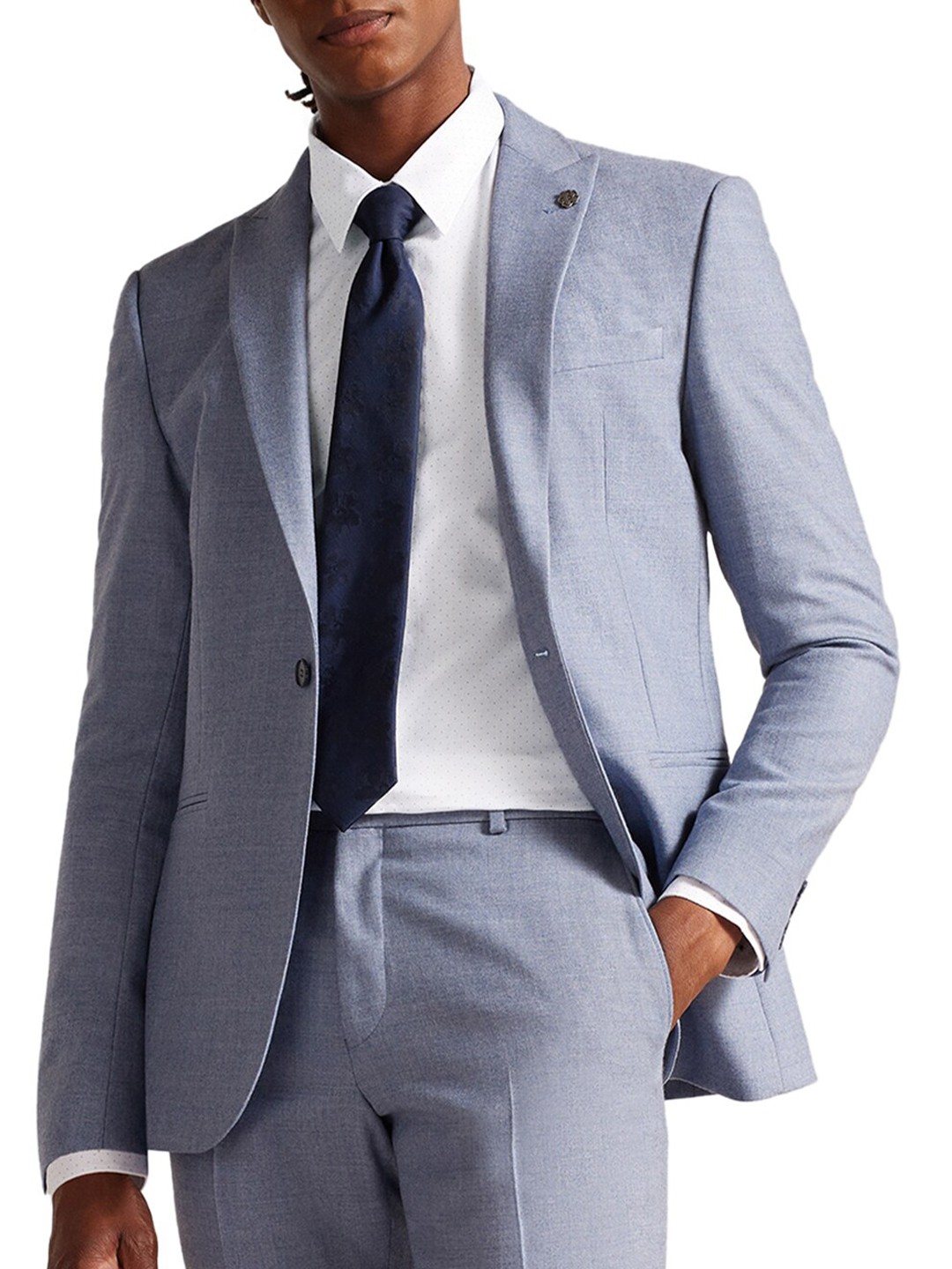 

Ted Baker Micro Ditsy Printed Spread Collar Cotton Formal Shirt, White